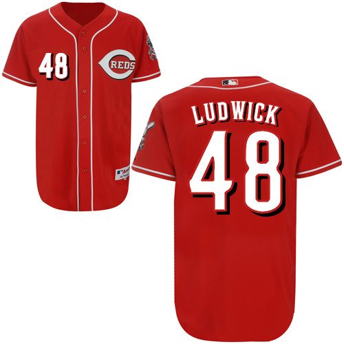 Ryan Ludwick #48 MLB Jersey-Cincinnati Reds Men's Authentic Red Baseball Jersey